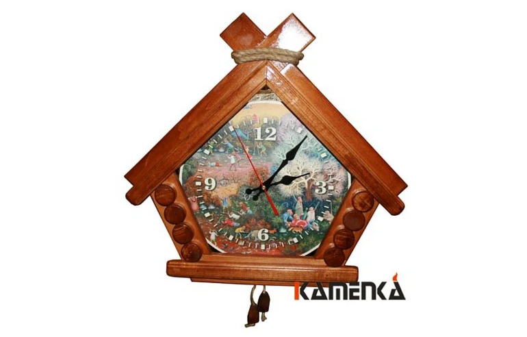 Часы Домик "На охоте (ЛИПА МОРЕНАЯ)
