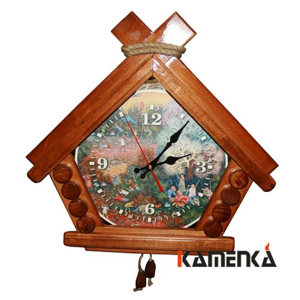 Часы Домик "На охоте (ЛИПА МОРЕНАЯ) - 0min