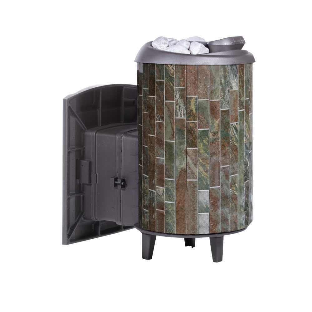 Печь банная "Атмосфера L" в ламелях "Жадеит" наборный рисунок - 6min