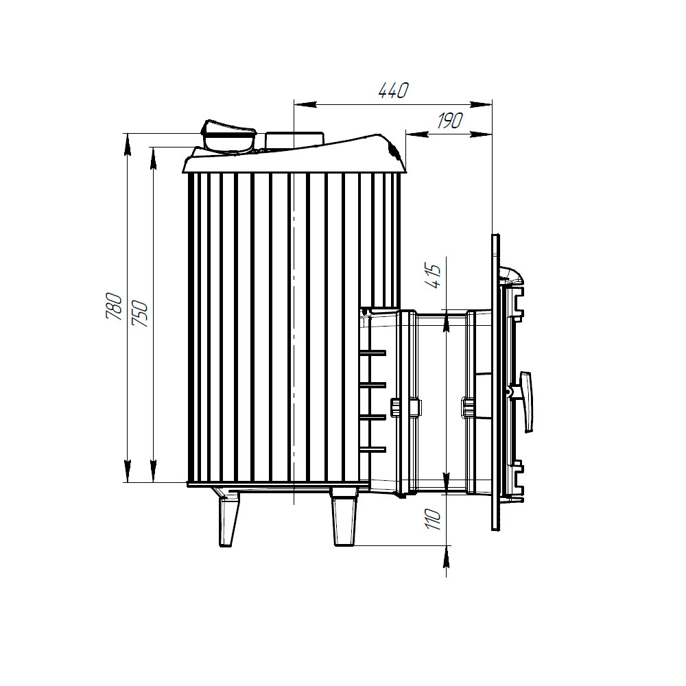 Печь банная "Атмосфера L" в ламелях "Жадеит" наборный рисунок - 2min