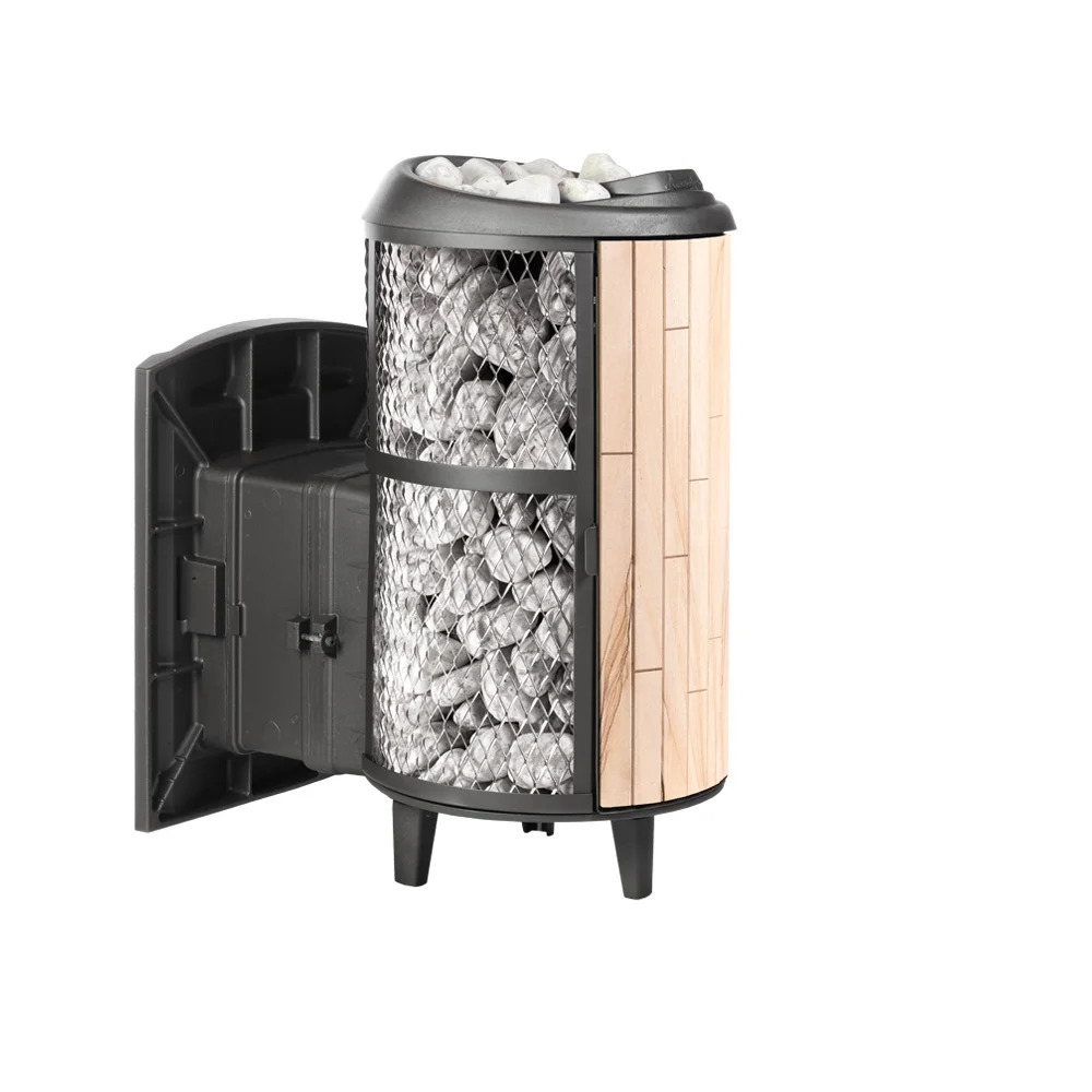 Печь банная "Атмосфера L" комбинированная сетка-ламель "Окаменевшее дерево" наборный - 0min