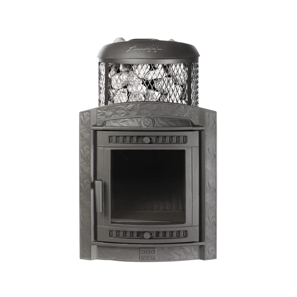 Печь банная "Атмосфера L" комбинированная сетка-ламель "Жадеит" наборный - 4min