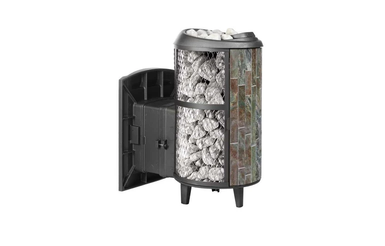 Печь банная "Атмосфера L" комбинированная сетка-ламель "Жадеит" наборный