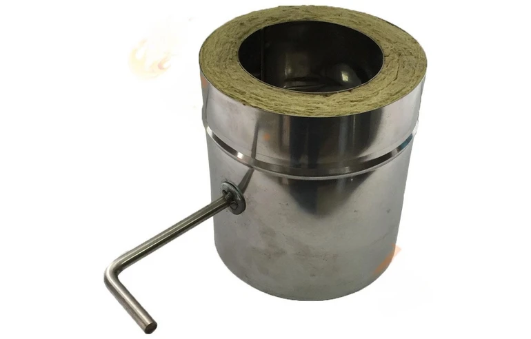 Шибер двустенный (Заслонка)  Феролайф (430/1мм) ф120 х 220