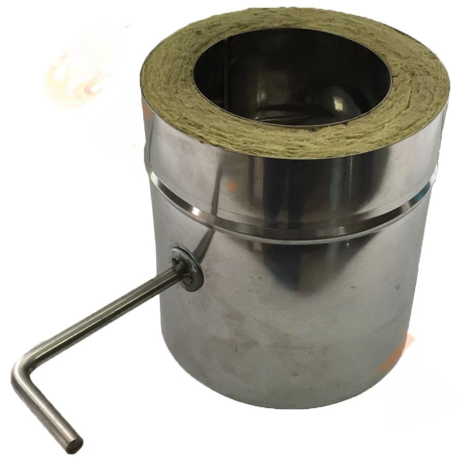 Шибер двустенный (Заслонка)  Феролайф (430/1мм) ф130 х 230 - 0min