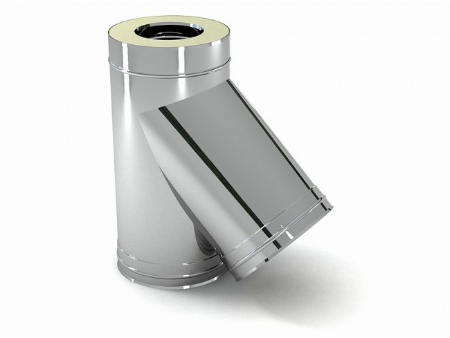 Сэндвич-тройник 45° Феролайф (304/0,5мм) ф115 х 215 - 1min