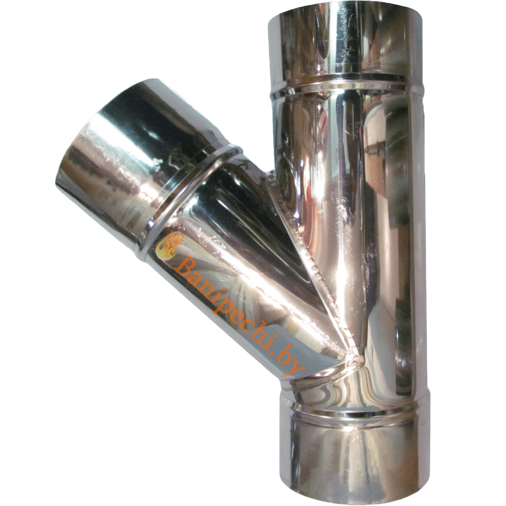 Тройник одностенный 45° Феролайф (304/1мм) ф140 - 0min