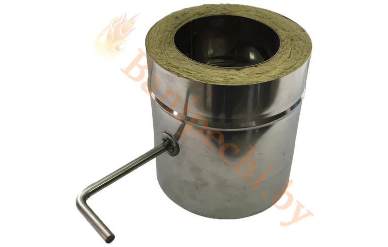 Шибер двустенный (Заслонка)  Феролайф (304/0,5мм) ф140 х 240