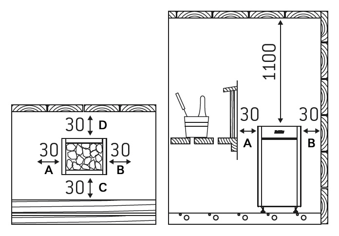 Печь для бани Harvia Virta HL110 Black - 1min