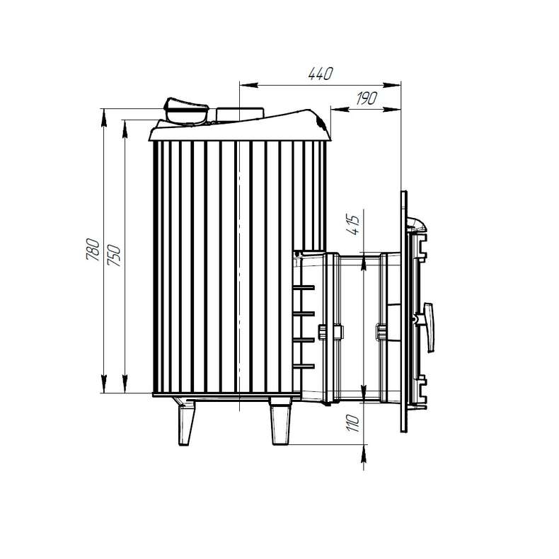 Печь банная "Атмосфера L" в ламелях "Талькохлорит" наборный рисунок - 2min