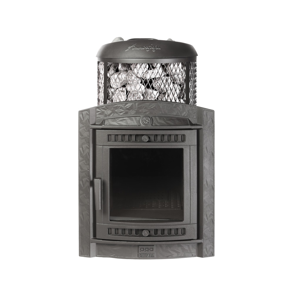 Печь банная "Атмосфера L" комбинированная сетка-ламель "Талькохлорит" - 4min