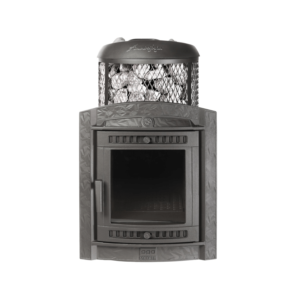 Печь банная "Атмосфера L КТТ" комбинированная сетка-ламель "Верде Гватемала" - 4min