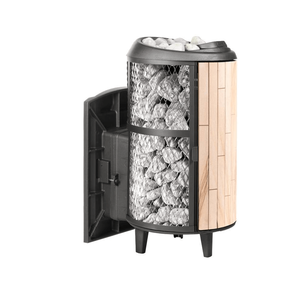 Печь банная "Атмосфера L КТТ" комбинированная сетка-ламель "Окаменевшее дерево" наборный - 0min