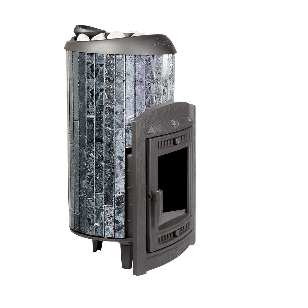 Печь банная "Атмосфера XL КТТ" в ламелях "Пироксенит" наборный рисунок - 3min