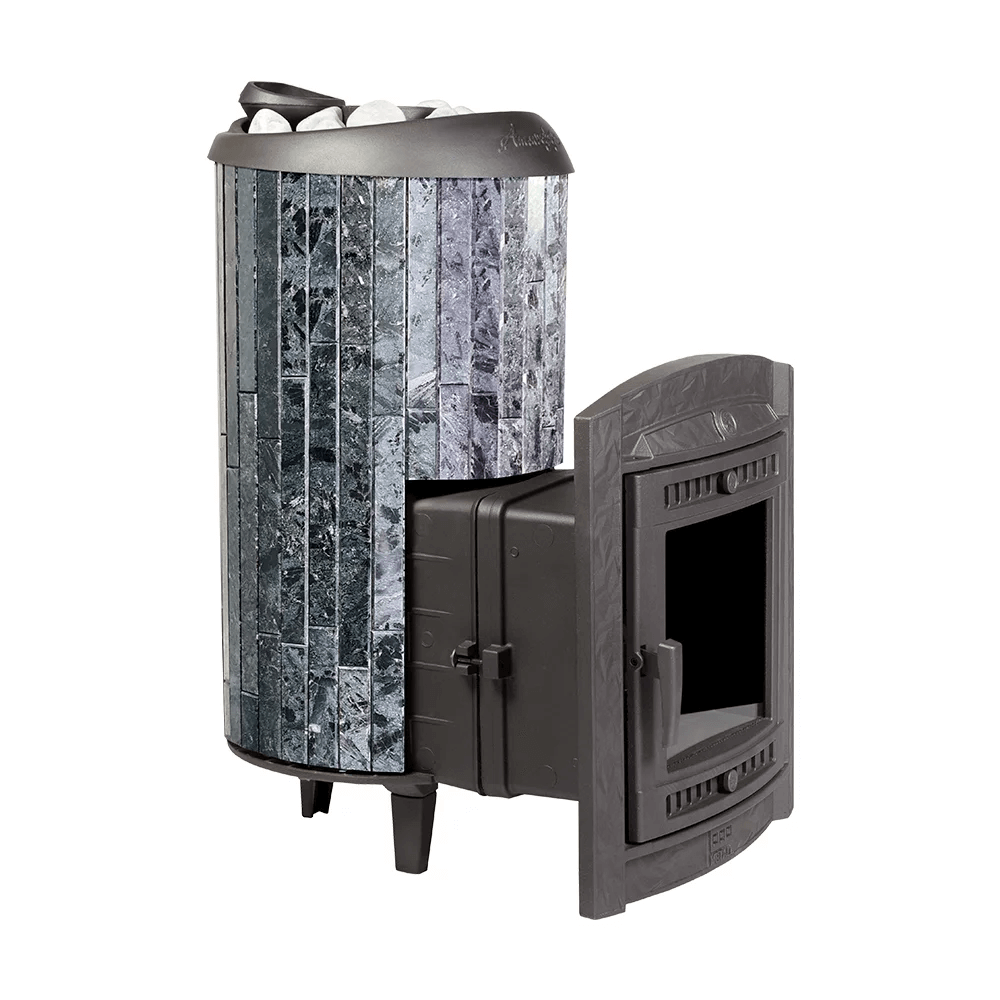 Печь банная "Атмосфера XL" в ламелях "Пироксенит" наборный рисунок - 6min