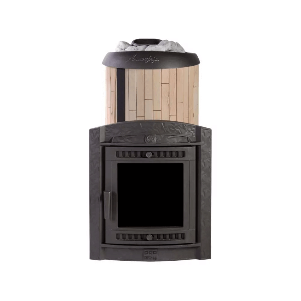 Печь банная "Атмосфера XL КТТ" в ламелях "Окаменевшее дерево" наборный рисунок - 0min