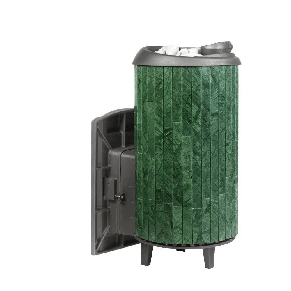 Печь банная "Атмосфера XL КТТ" в ламелях "Верде Гватемала" наборный рисунок - 5min