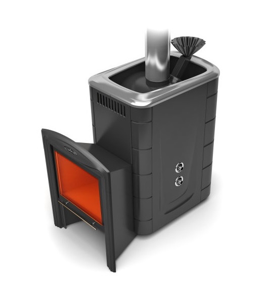 Печь для бани Термофор Гейзер 2014 Inox Витра ЗК ТО антрацит - 0min