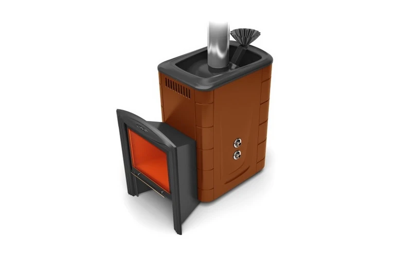 Печь для бани Термофор Гейзер 2014 Inox Витра ЗК ТО терракота