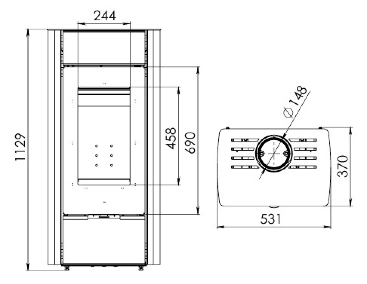 Печь-камин АОТ 7,0-01 в модификации «Нарочь» - 4