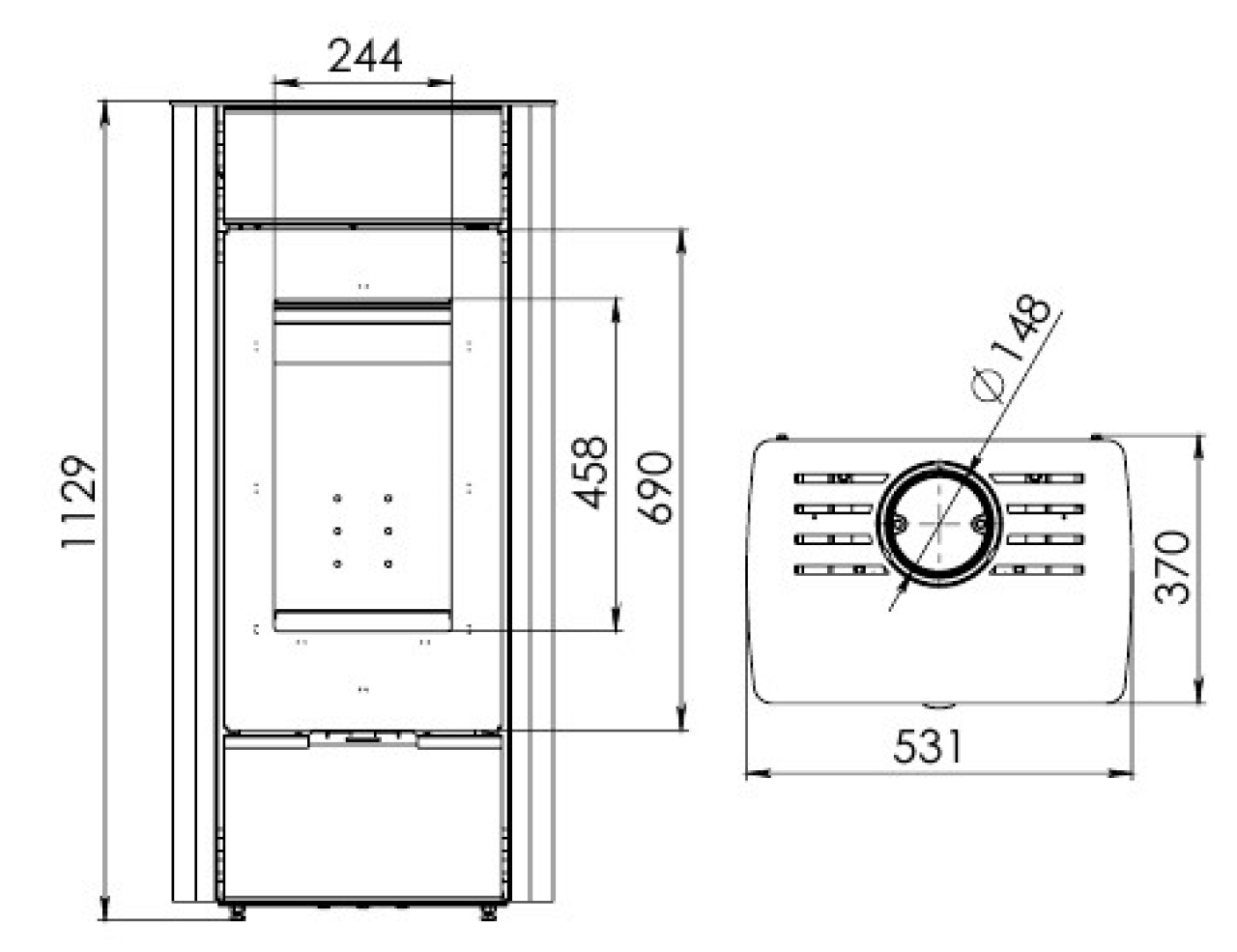 Печь-камин АОТ 7,0-01 в модификации «Нарочь В» - 1