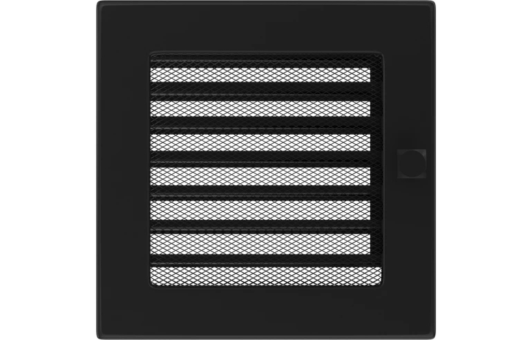 Решетка вентиляционная Чёрная 17x17 с жалюзи