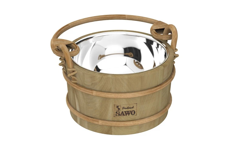 Ведро деревянное Sawo 341-MD (3 литра, со вставкой из нержавейки)