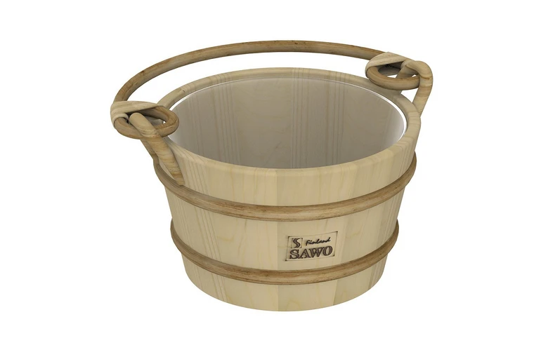 Ведро деревянное Sawo 341-P  (4 литра, с пластиковой вставкой)