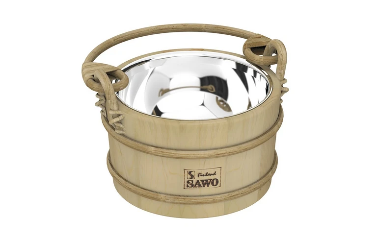 Ведро деревянное Sawo 341-MP (3 литра, со вставкой из нержавейки)