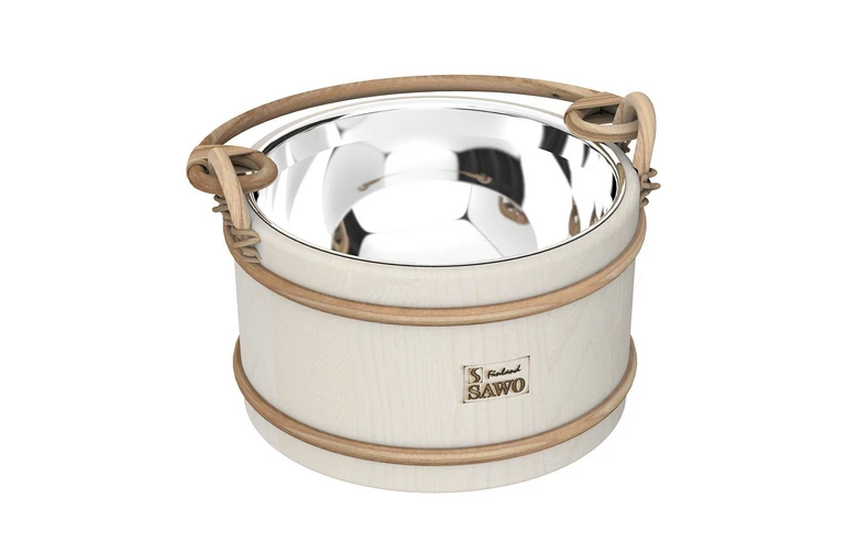 Ведро деревянное Sawo 371-MA  (5 литра, сo вставкой из нержавейки)