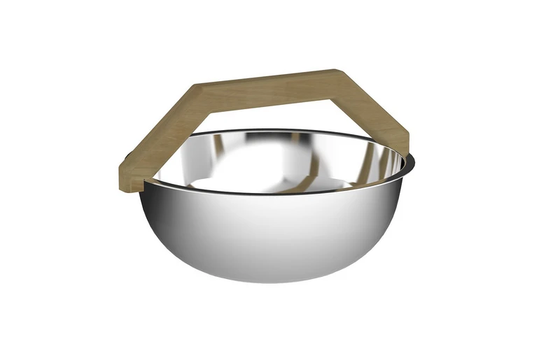 Шайка SAWO 376-MD (из нержавейки с деревянной ручкой, 4 литра )