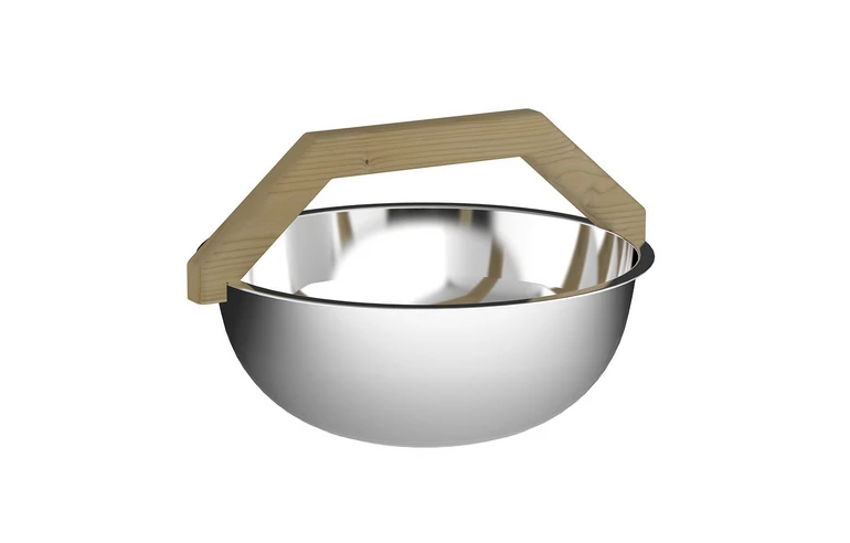 Шайка SAWO 376-MP (из нержавейки с деревянной ручкой, 4 литра )