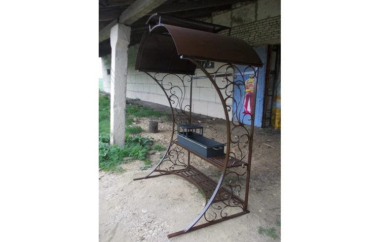 Кованый мангал с крышей КР-10, сталь 5 мм