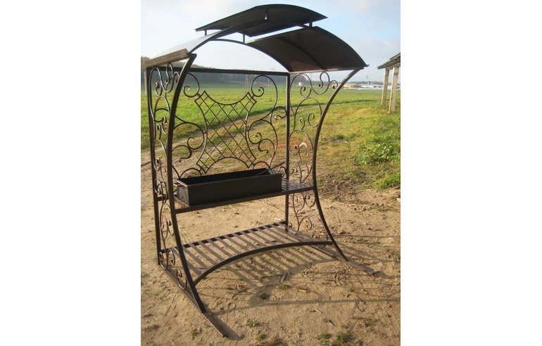 Кованый мангал с крышей КР-9, сталь 5 мм