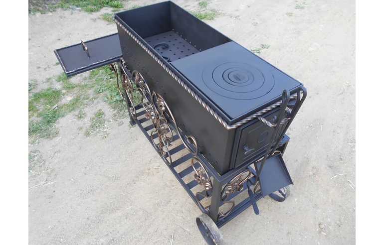 Мангал ПРОФИ-6 сталь 6 мм, длина 100 см