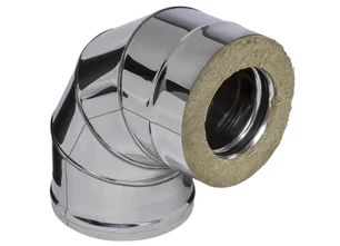 Ferrum HF сэндвич-колено 90° (430/0,8мм + нерж.) Ф130х200