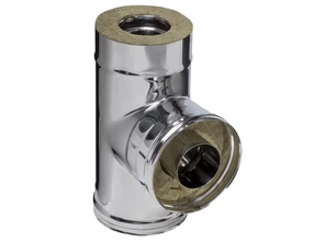 Ferrum HF сэндвич-тройник 90° (430/0,8мм + нерж.) Ф130х200