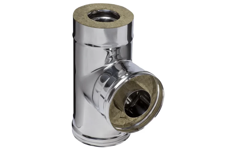 Ferrum HF сэндвич-тройник 90&deg; (430/0,8мм + нерж.) Ф120х200